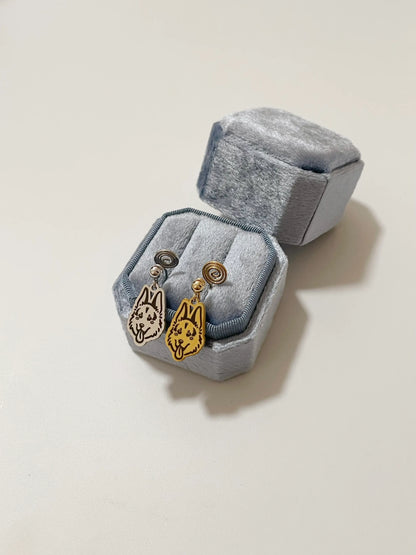 Pet Portrait Clip-on Earrings with Mosquito Clip