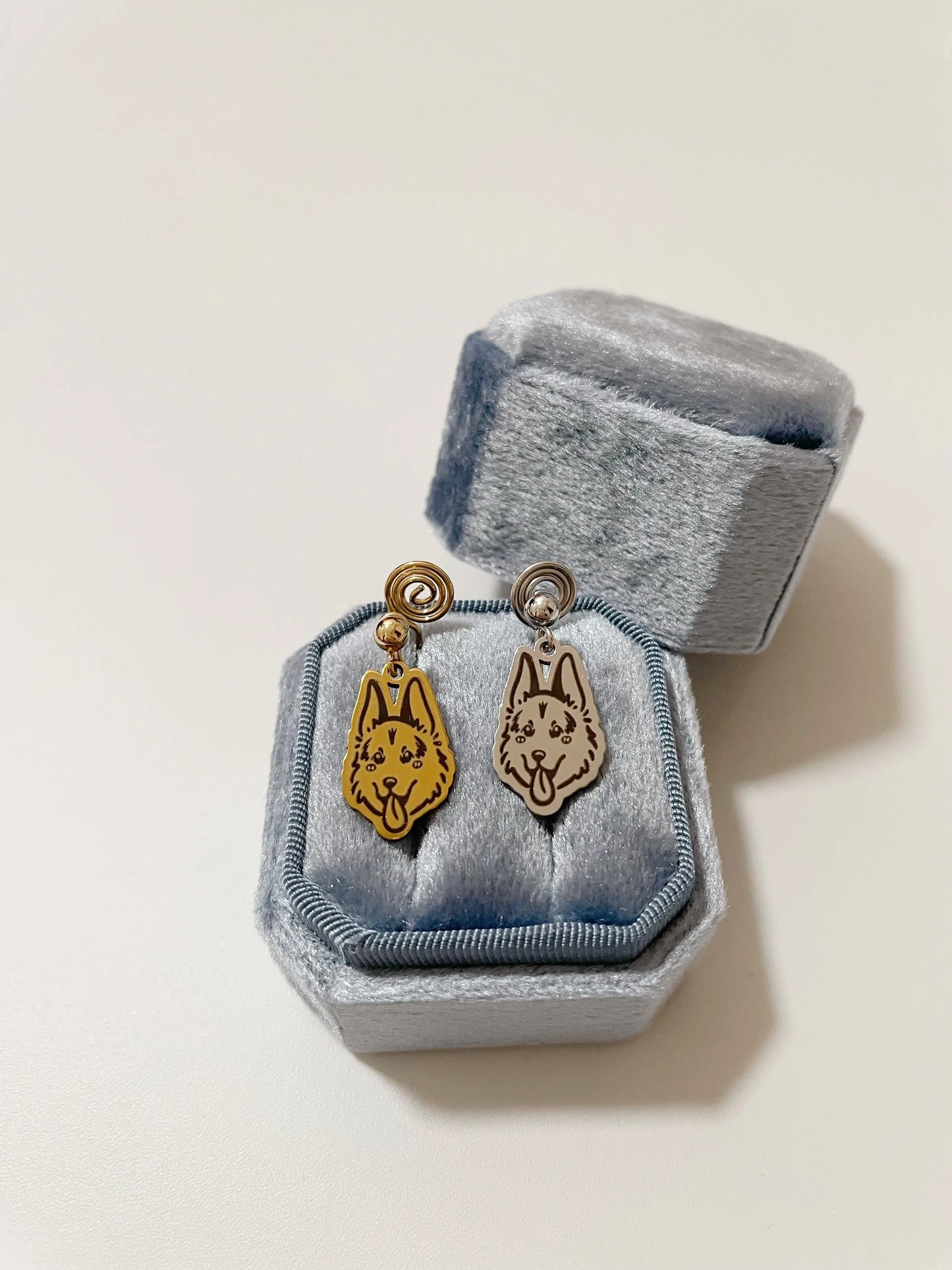 Pet Portrait Clip-on Earrings with Mosquito Clip